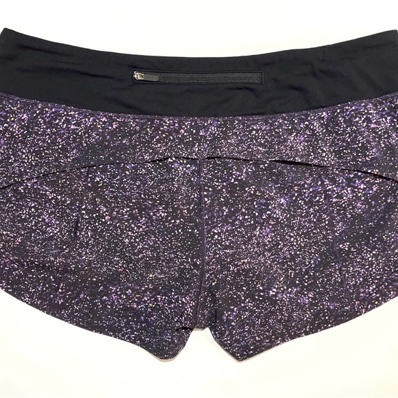 Lululemon Speed Up Running Athletic Shorts Crystalline Multi Black Size 10 - Picture 7 of 16